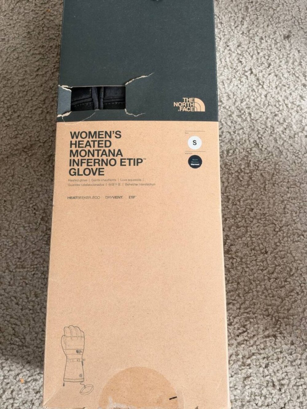 The North Face Women’s Heated Montana Inferno Etip Battery Heated Gloves Size S